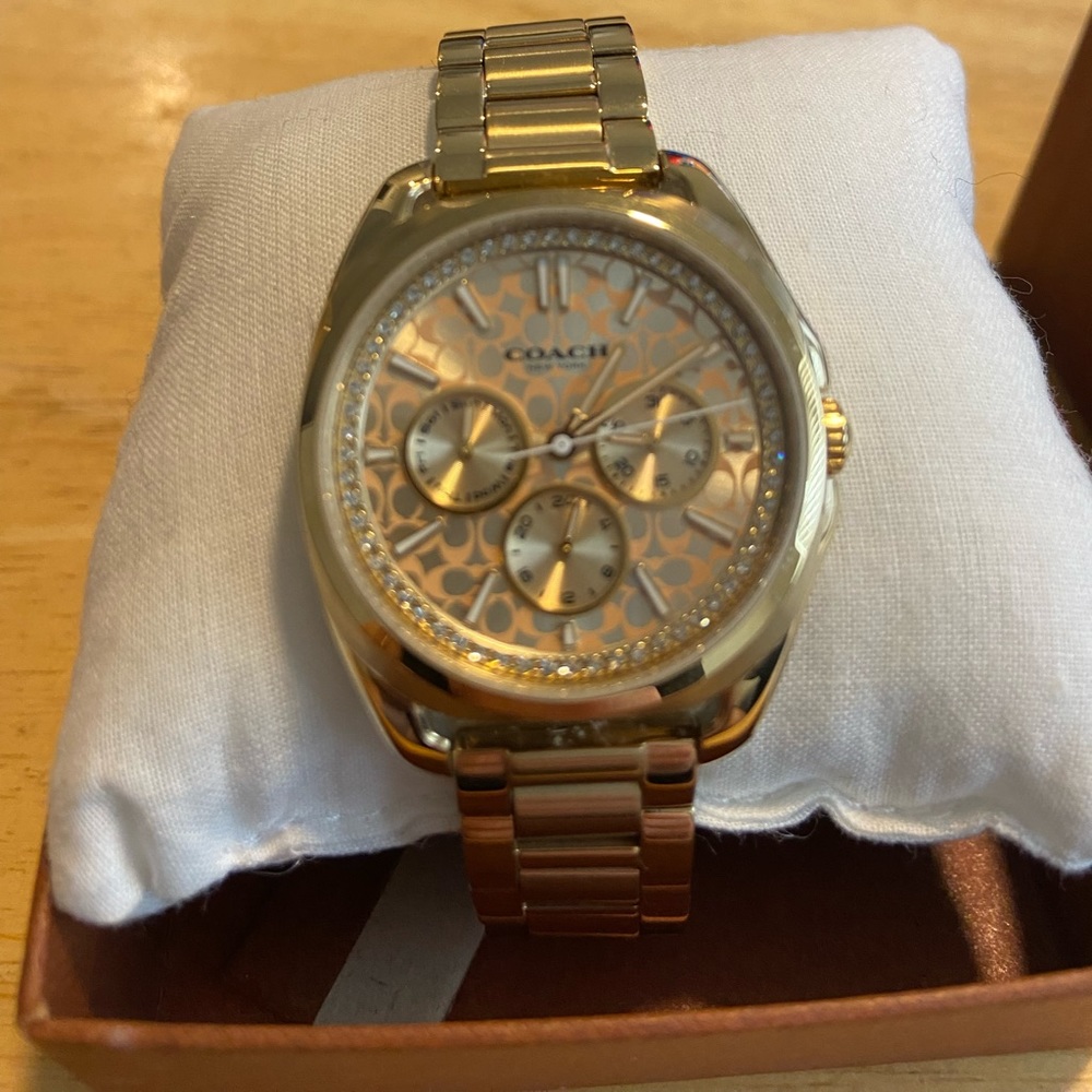 Coach Boyfriend Dial Ladies Watch-Gold